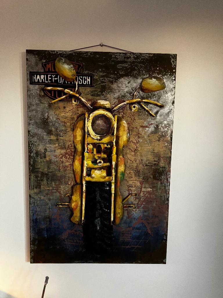 Harley motor “kunstwerk”, Huis en Inrichting, Woonaccessoires | Wanddecoraties, Ophalen, Zo goed als nieuw