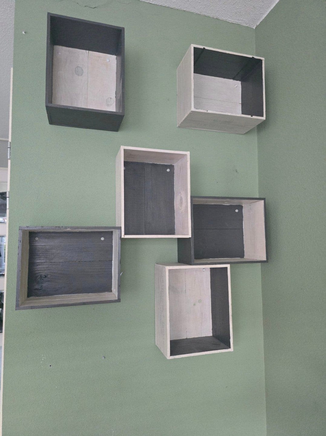 TEAB - Houten decoratie wijnkistjes - set van 6, Hout, Gebruikt, Meerkleurig, Ophalen of Verzenden