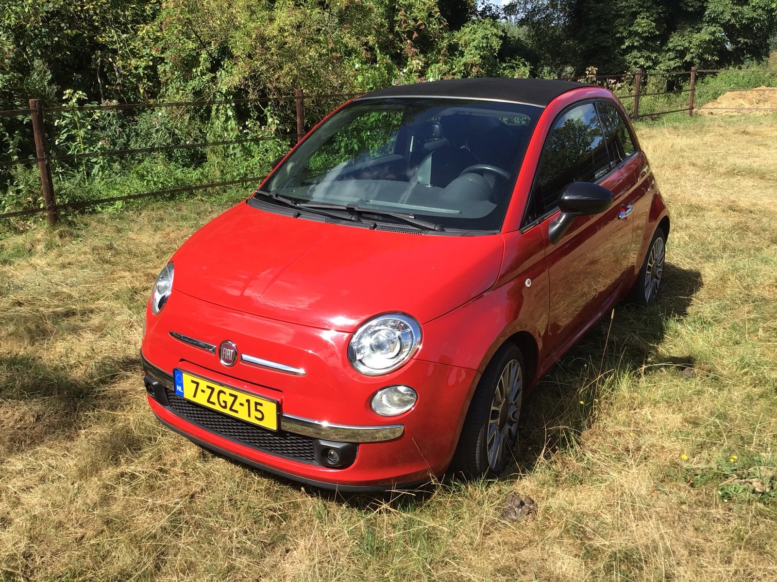 Fiat 500 Cabrio Cult uitvoering Twinair Turbo 60.274 Km, Auto's, 40 €/maand, Zwart, Handgeschakeld, 26 km/l