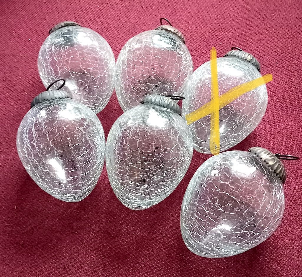 5 craquele glazen heksenballen, Verzenden