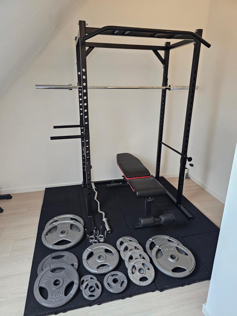 Complete Power Cage Homegym Set tot 167.5KG, Ophalen of Verzenden, Overige typen