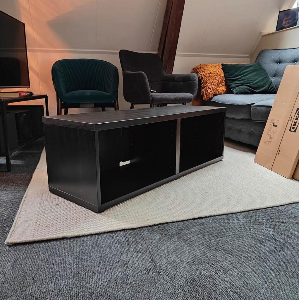 BESTÅ tv-meubel met deuren, zwartbruin/walnoot effect, Ophalen, Nieuw, 50 tot 100 cm, Minder dan 100 cm