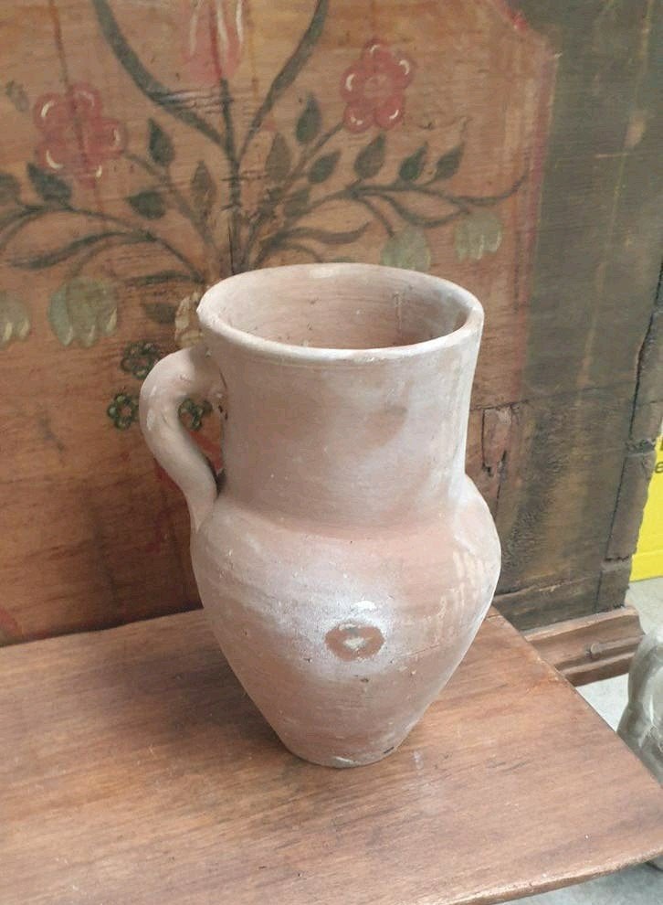 terracotta pot met 1 oor, h 23 cm, Tuin en Terras, Rond, Ophalen of Verzenden, Tuin, Minder dan 40 cm