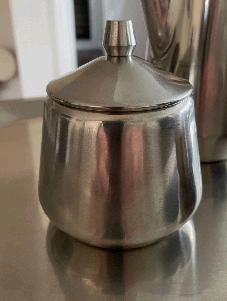 Oneida Continental RVS Design Suikerpot Vintage j60/j70, Ophalen of Verzenden, Gebruikt