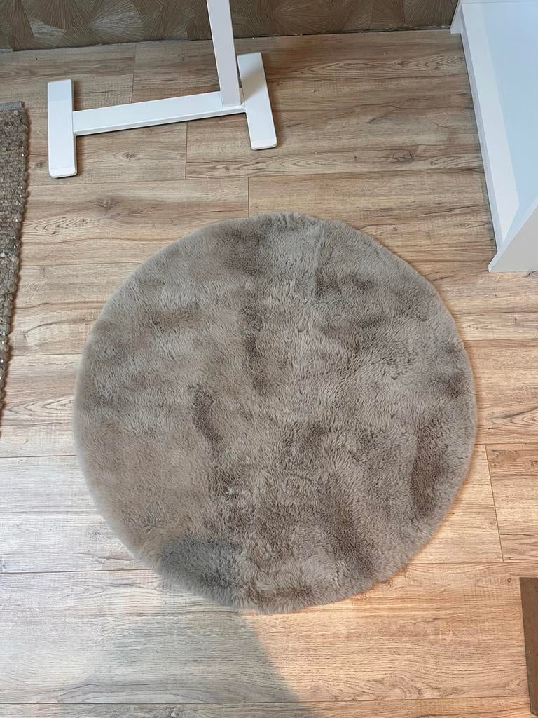 Rond vloerkleed Action - Beige/bruin - 90 cm diameter, Huis en Inrichting, Ophalen, Beige, Rond, 50 tot 100 cm