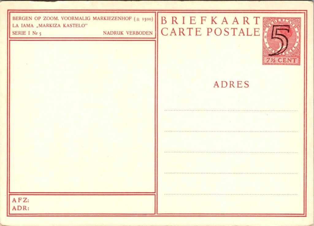 Bergen op Zoom Markiezenhof - 9 Ansichtkaarten, Verzenden, 1960 tot 1980, Gelopen, Noord-Brabant