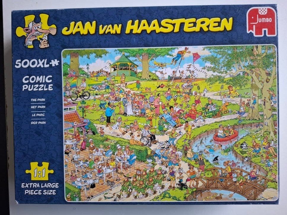 Jan van Haasteren puzzel - Het Park - 500 XL stukjes, Ophalen of Verzenden, 500 t/m 1500 stukjes, Gebruikt, Legpuzzel
