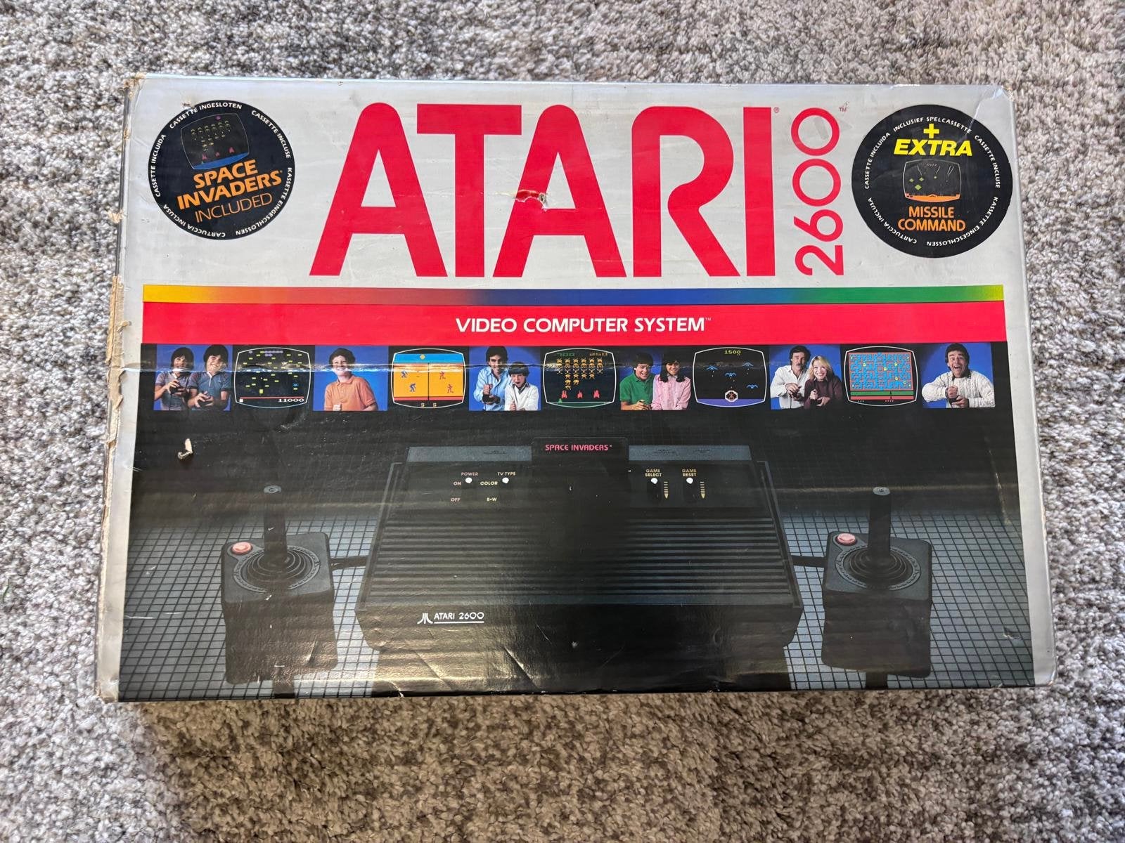 Atari spelcomputer 2600 compleet, Spelcomputers en Games, Spelcomputers | Atari, Ophalen of Verzenden, Gebruikt, Met 2 controllers