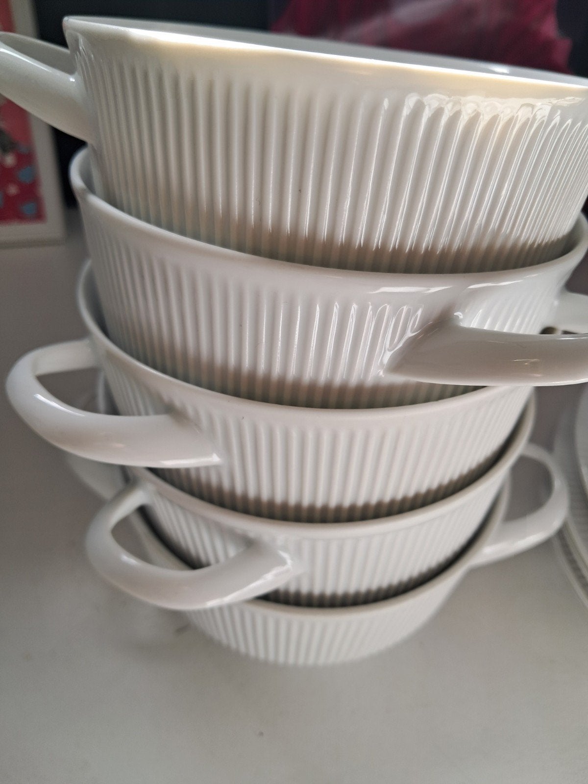 5 Royal Porcelain soepkommen met 4 schotels, Ophalen, Porselein, Overige stijlen, Kom(men)