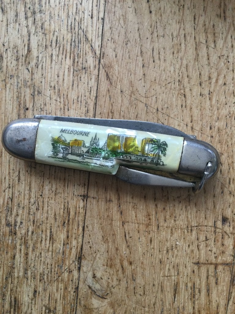 'Zwitsers' zakmes met parelmoer uit Australië, Ophalen of Verzenden, Gebruikt, Rvs of Chroom