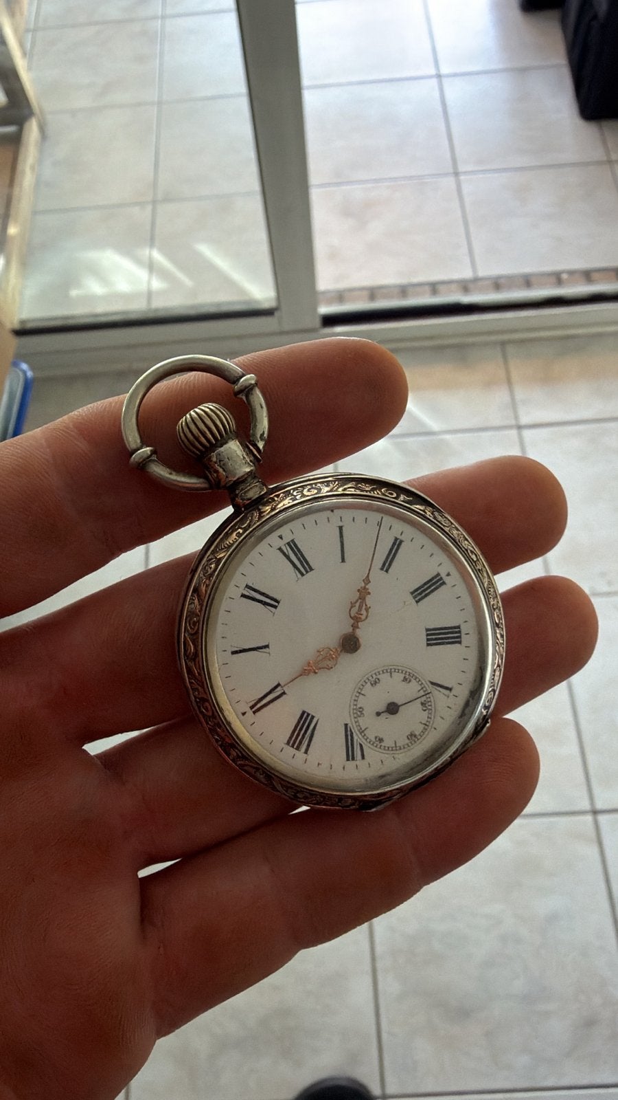 Antiek Zilveren Zakhorloge - Cylindre 4 Rubis, Zakhorloge, Voor 1900, Zilver, Ophalen