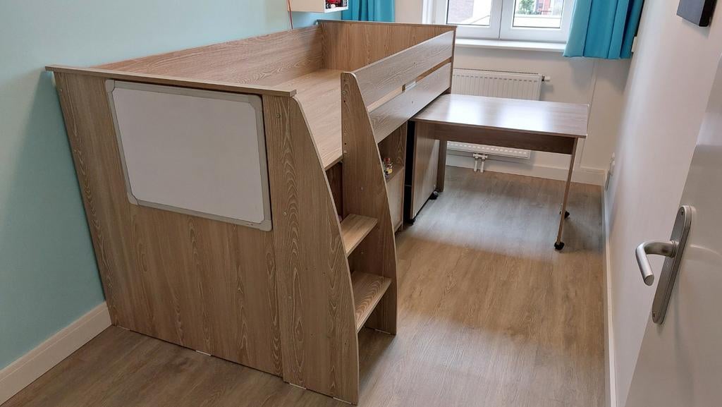 Halfhoogslaper Beau 90x200 met uitschuifbaar bureau, Ophalen