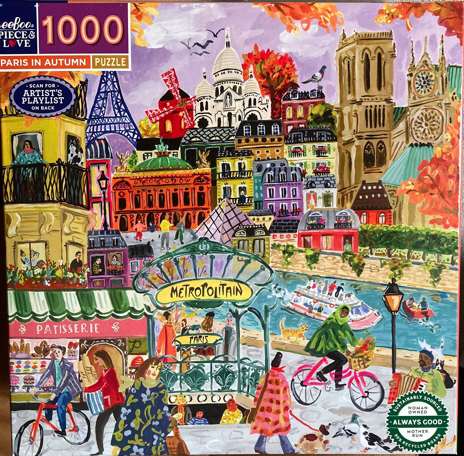 EeBoo 1000🧩 nieuw uitgekomen,Paris in Autumn, Ophalen of Verzenden, 500 t/m 1500 stukjes, Zo goed als nieuw, Legpuzzel