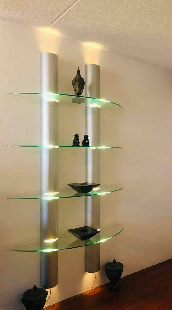 Wandregaal, open vitrine om van uw verzameling te genieten, Ophalen, 100 tot 150 cm, Zo goed als nieuw, Glas