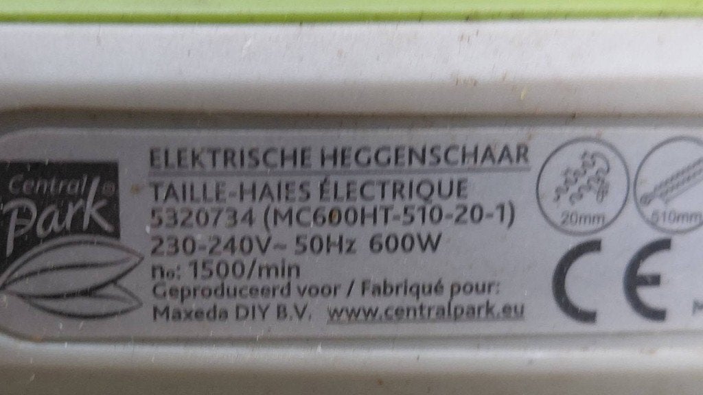 Elektrische Heggenschaar  600W snoeischaar, Ophalen, Gebruikt, Elektrisch, Central Park