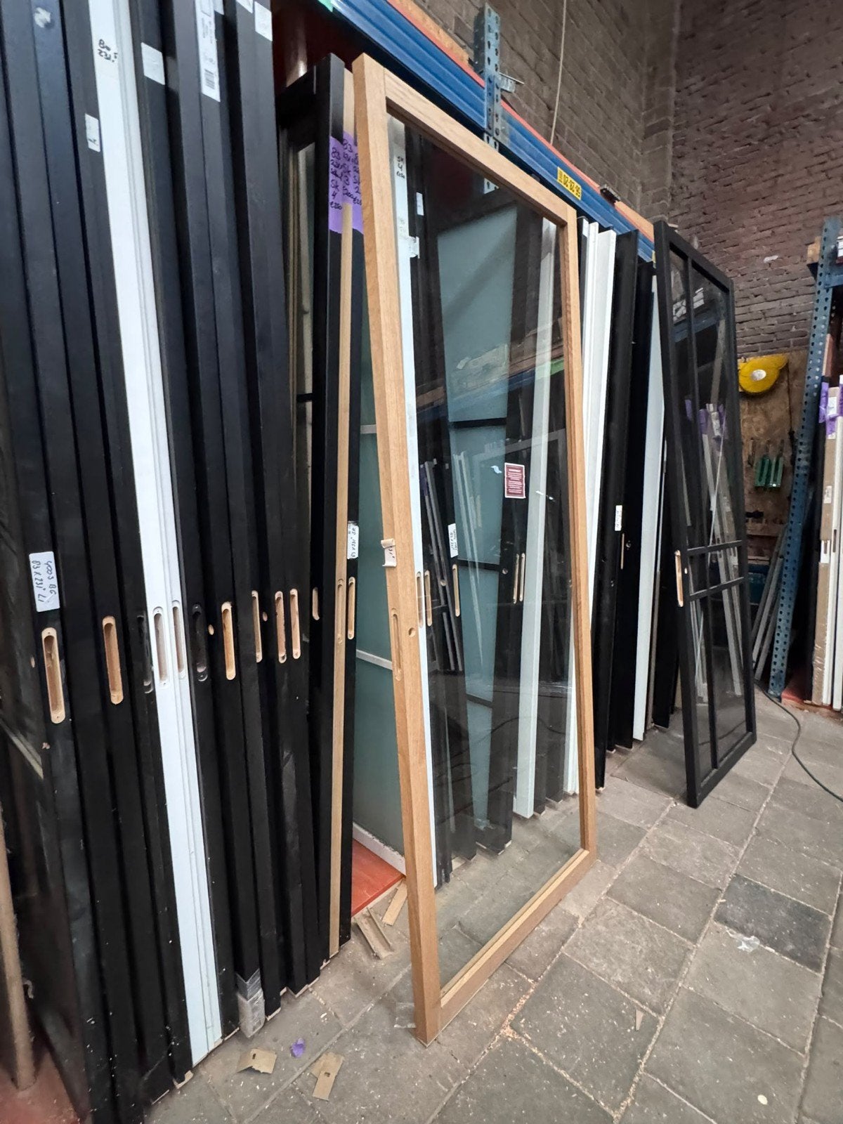binnendeur 93x231,5cm stomp eiken incl glas SK22, Ophalen, Binnendeur, Nieuw, Glas