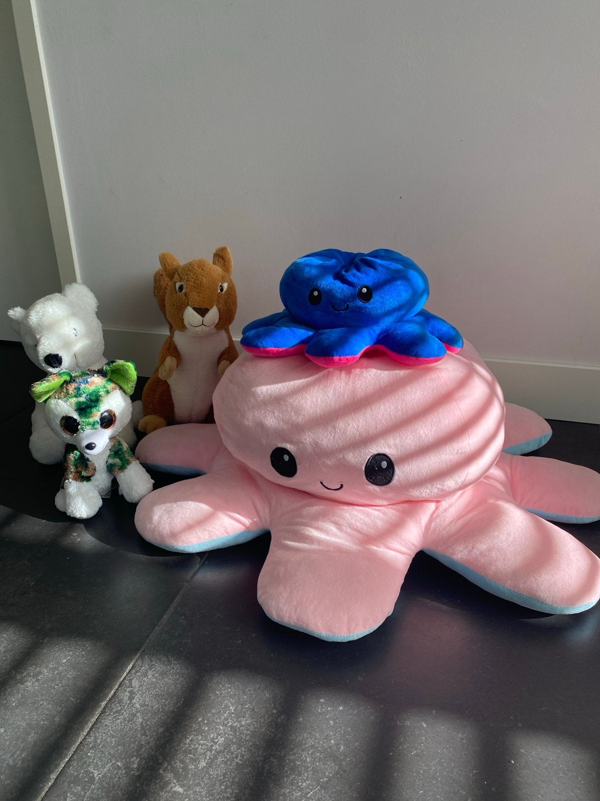 Knuffels: Omkeerbare Octopus, Eekhoorn, IJsbeer, Tijger, Ophalen, Overige typen, Zo goed als nieuw, Middelgroot (20 tot 80 cm)