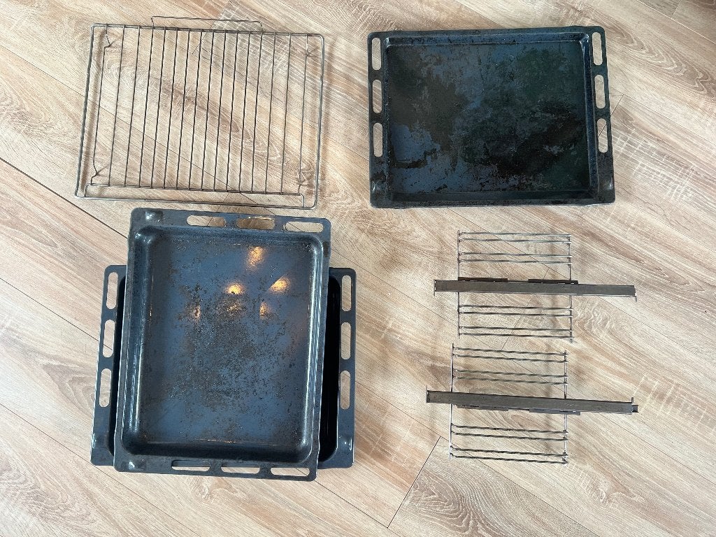 Oven rooster, bakplaat, rails, Ophalen