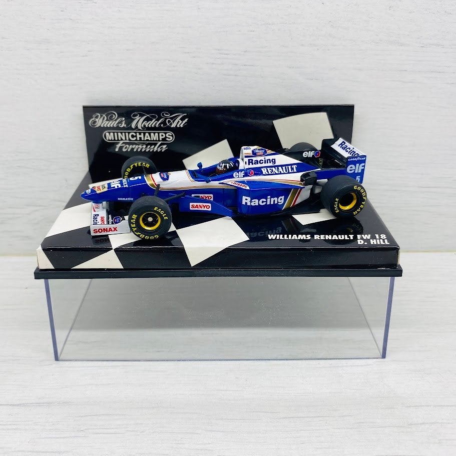 Minichamps 1:43 - Williams Renault FW18 1996 D. Hill, Ophalen of Verzenden, Zo goed als nieuw, Auto, MiniChamps