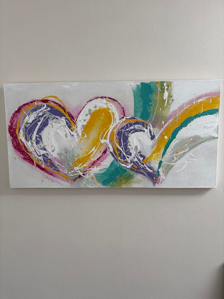 Modern abstract schilderij met hartvormen, Ophalen