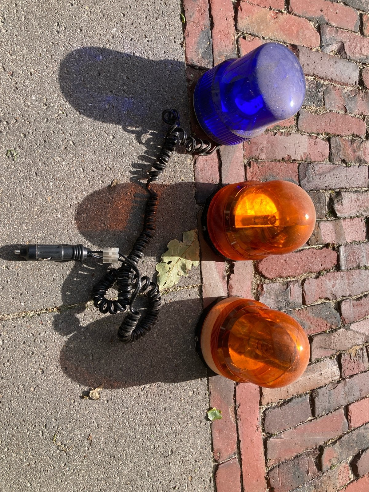 Zwaailampen set (blauw en oranje) met 12V aansluiting, Ophalen, Gebruikt, Universele onderdelen
