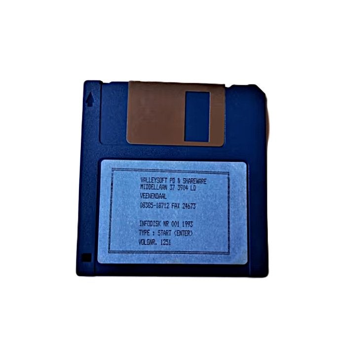Vintage Floppy Disk 3,5"Infodisk NR 001 (1993) - Valleysoft, Ophalen of Verzenden, Gebruikt, Windows