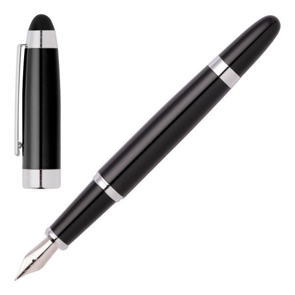 Hugo Boss Icon vulpen zwart chroom nieuw, Overige merken, Verzenden, Nieuw, Met doosje