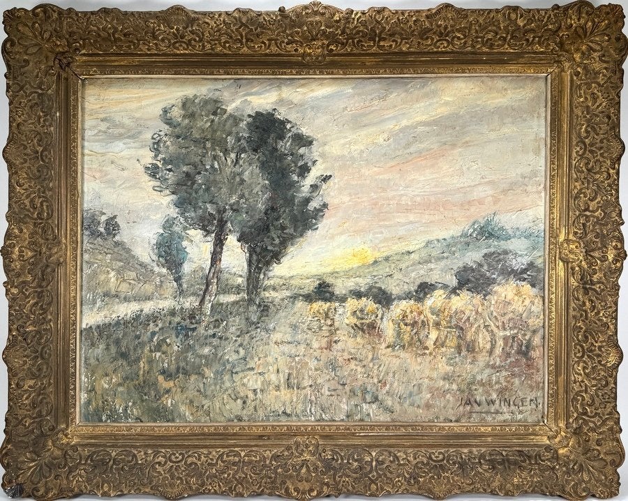 302. Olieverfschilderij, Jan Wingen – landschap, ca. 1930, Antiek en Kunst, Kunst | Schilderijen | Modern, Ophalen, Olieverf, Landschap