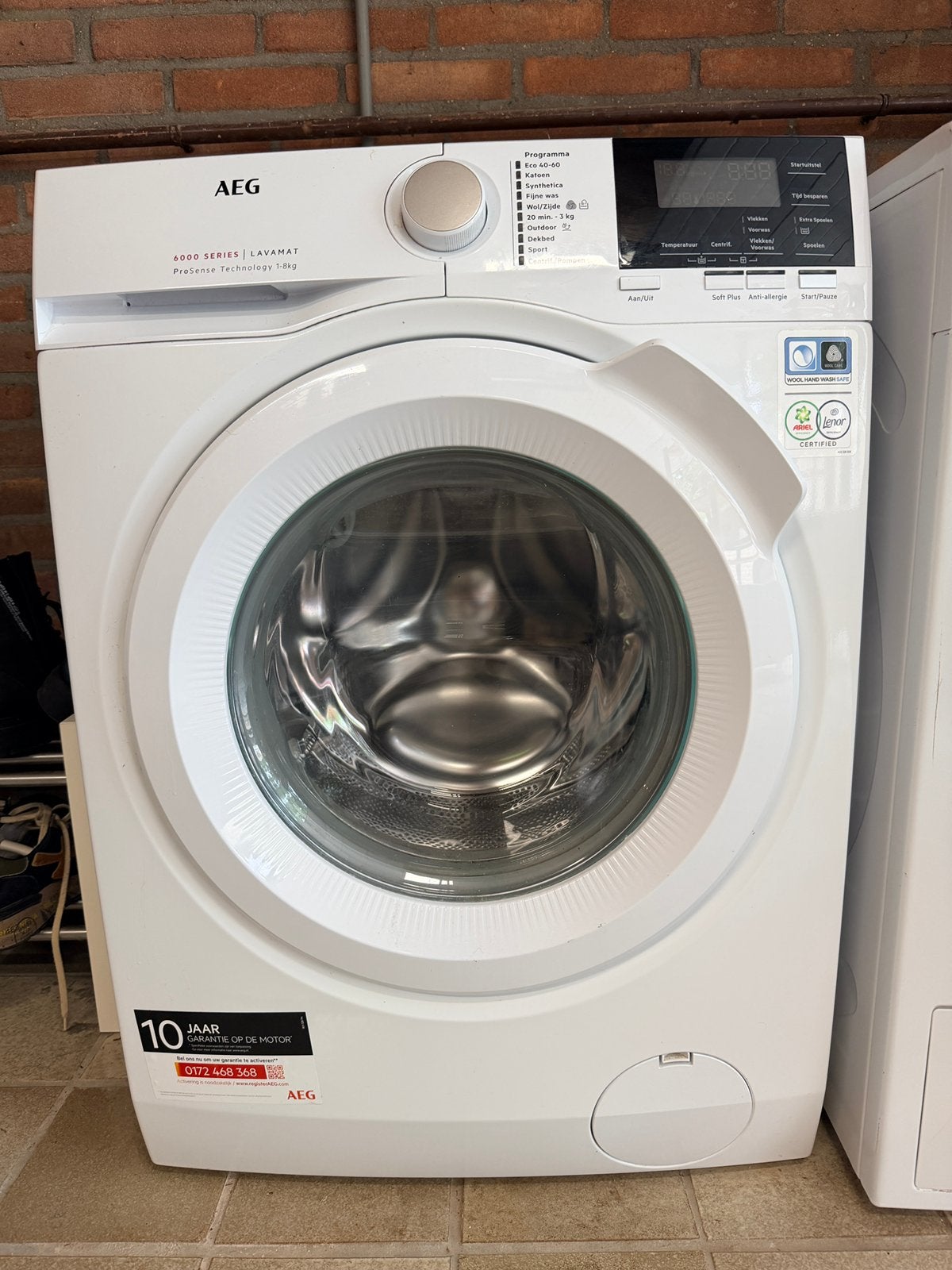 AEG 6000 Series ProSense Wasmachine 8 kg – Zeer nette staat, Witgoed en Apparatuur, Wasmachines, Ophalen, Zo goed als nieuw, 85 tot 90 cm