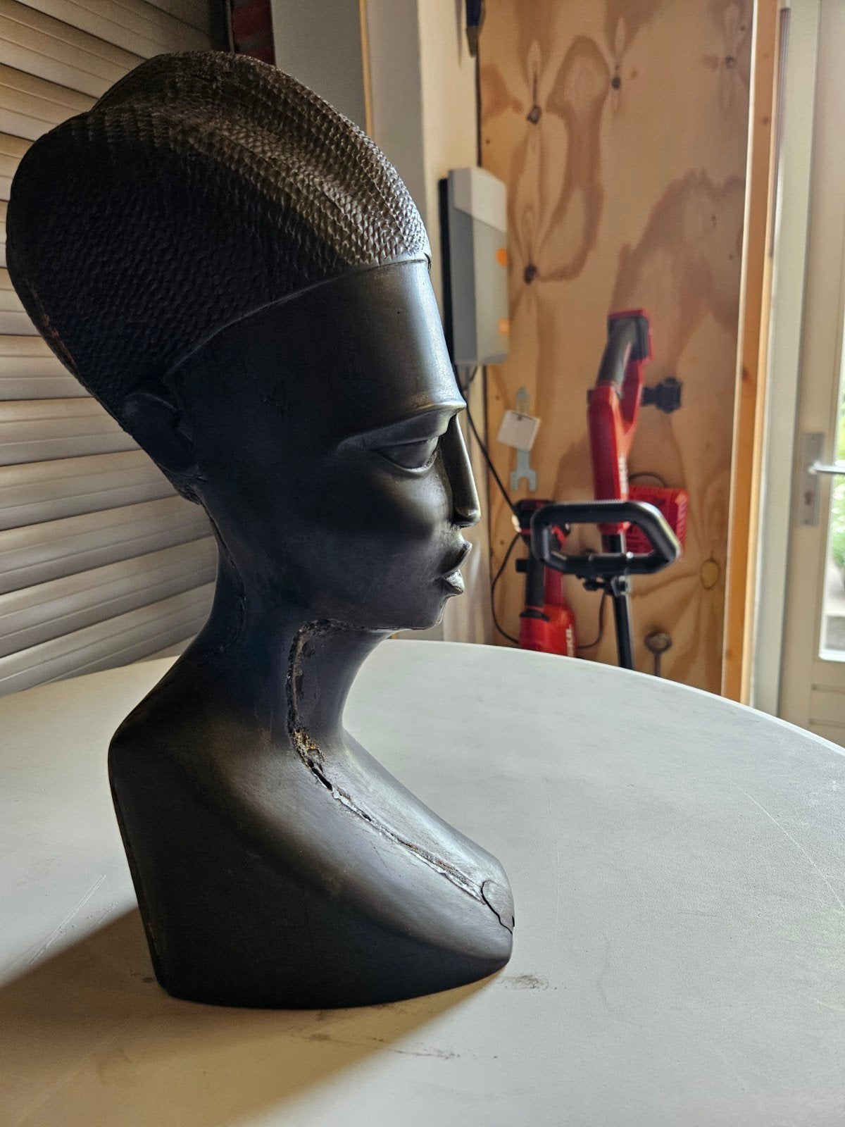 Vintage Afrikaanse Buste - Houtsnijwerk, Antiek en Kunst, Buste, Ophalen of Verzenden, Handgemaakt, Hout