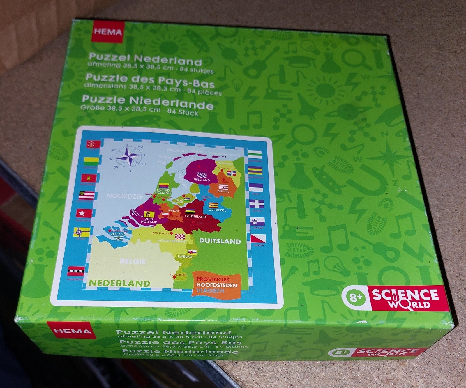 Hema Puzzel Nederland 84 stukjes - Science World, Ophalen of Verzenden, Meer dan 50 stukjes, Zo goed als nieuw, 6 jaar of ouder