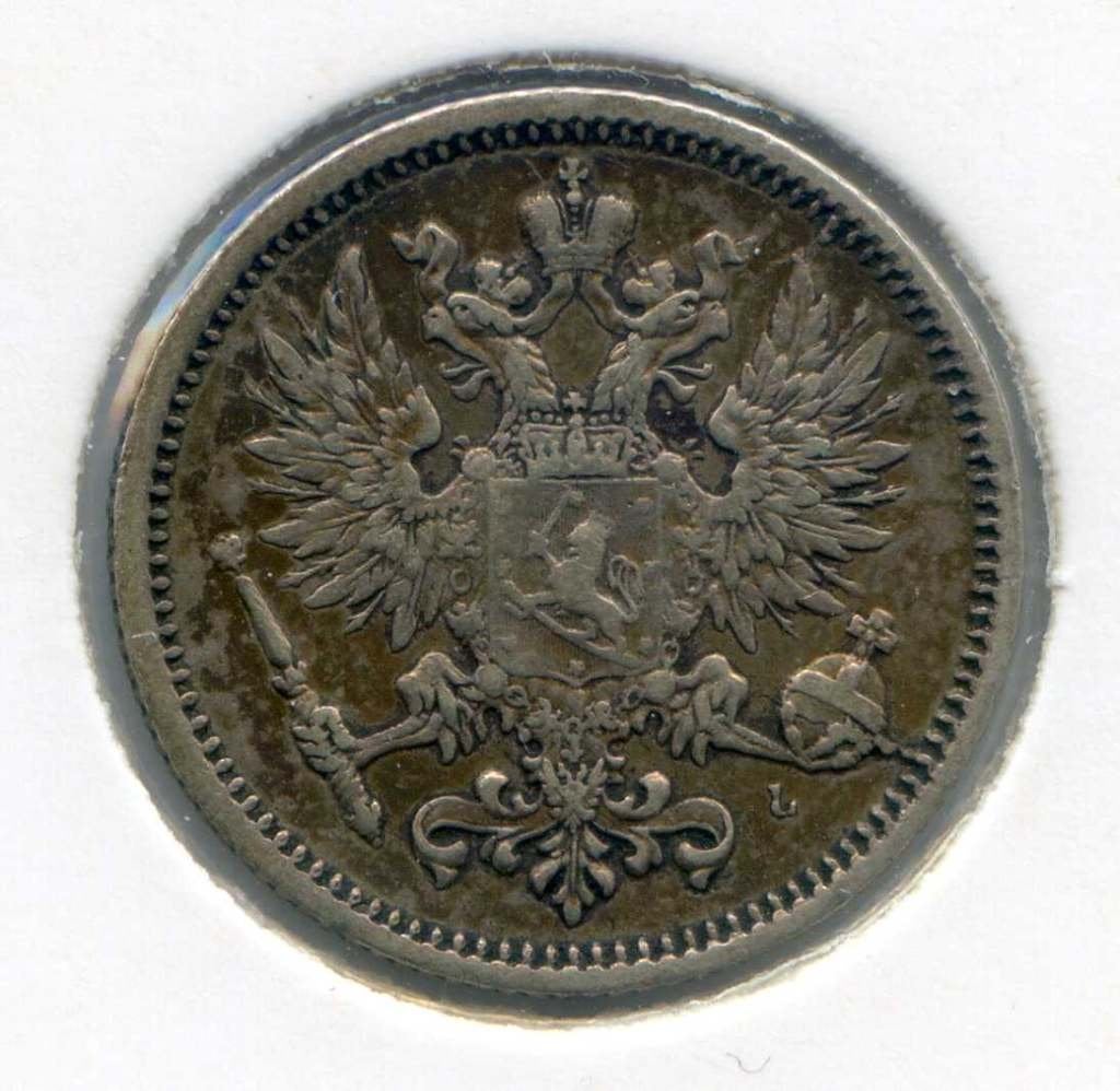 Finland 50 Pennia 1890, Ophalen of Verzenden, Overige landen, Zilver