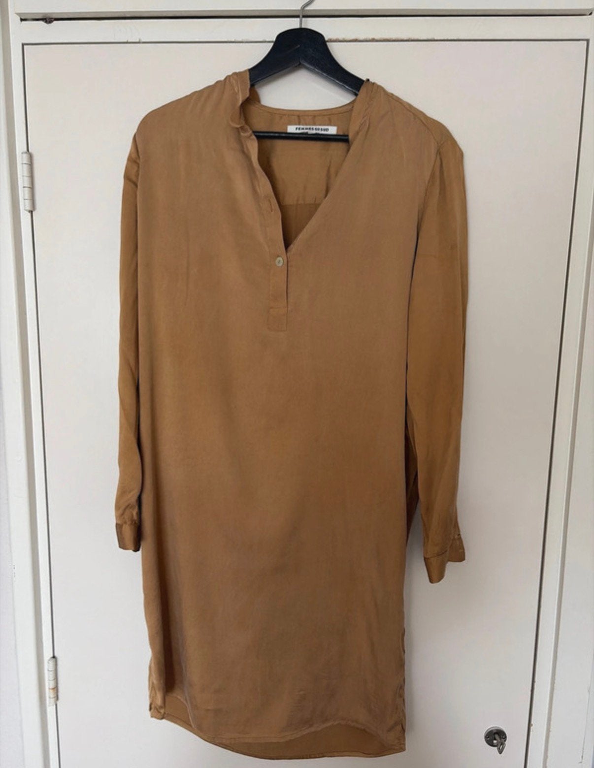 Zijden jurk Femmes du Sud - Warme Kleur - maat S, Ophalen of Verzenden, Gedragen, Maat 36 (S), Bruin