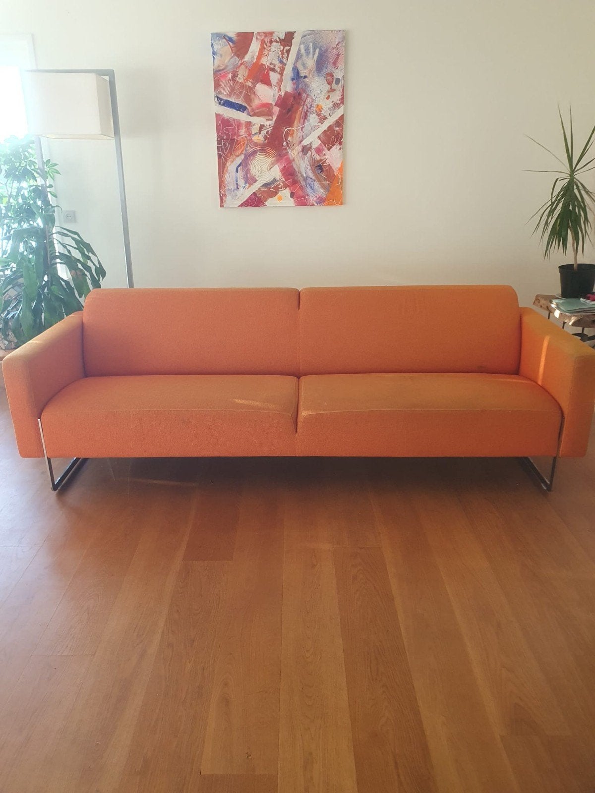 Artifort Oranje Bank, Ophalen, Gebruikt, Driepersoons, 75 tot 100 cm