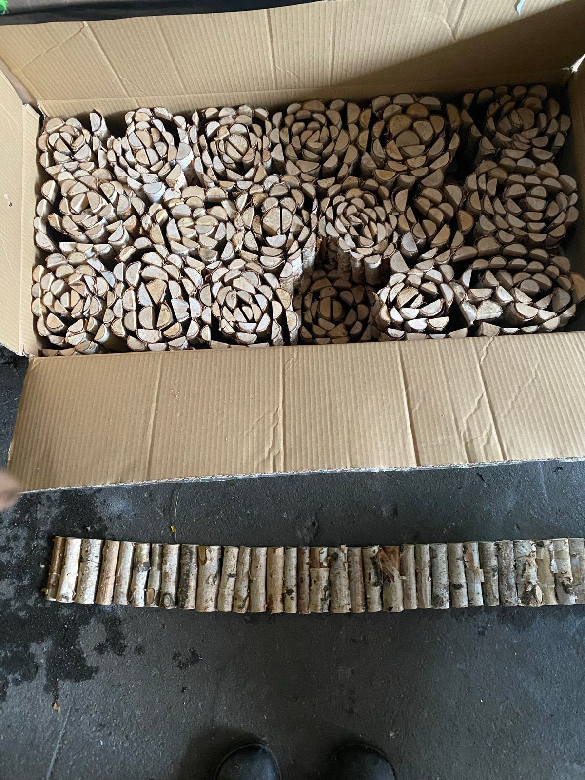 Nieuwe Berkenhouten Rollen 90x10 cm - 36 Stuks, Ophalen, Nieuw