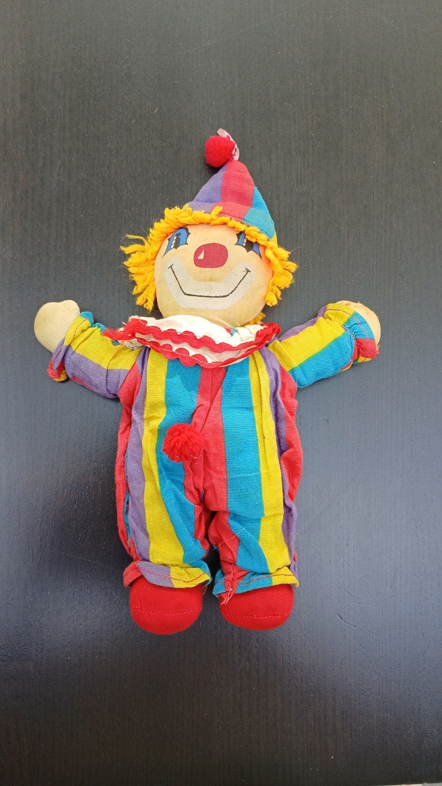 Vintage lappenpopje clown, Gebruikt, Overige typen, Ophalen of Verzenden, Middelgroot (20 tot 80 cm)