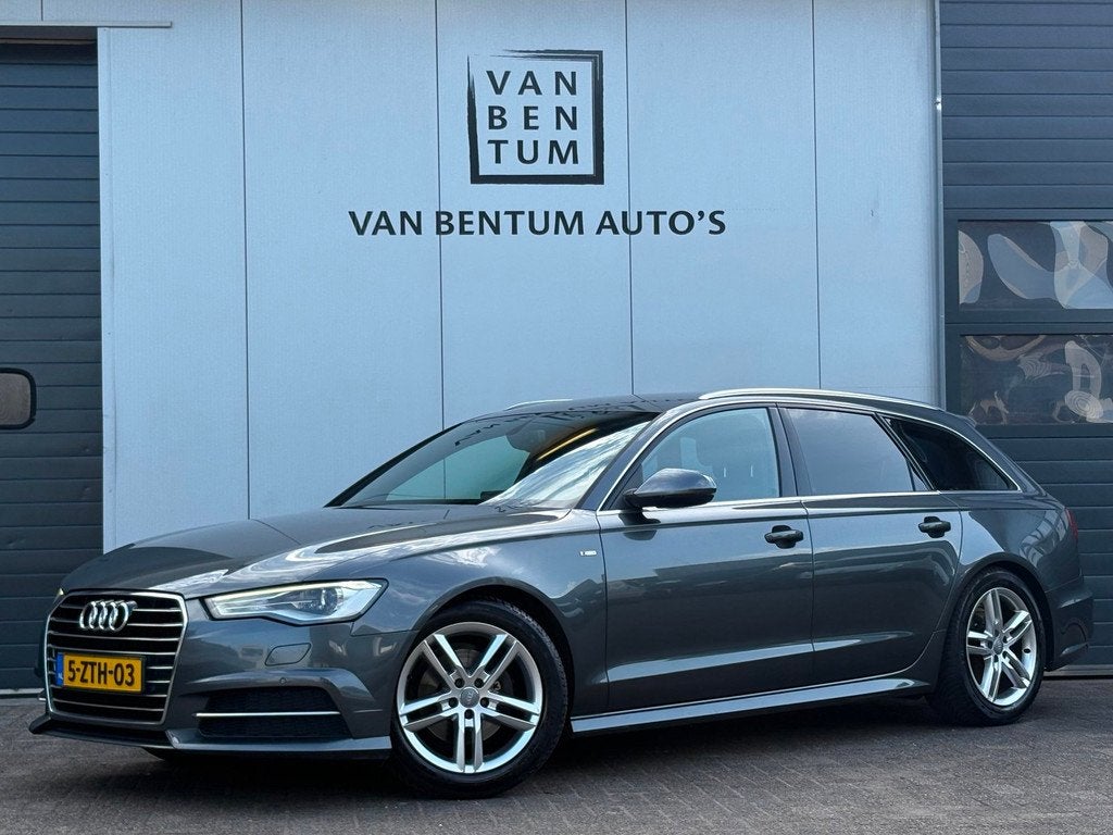 Audi A6 Avant 2.0TDI 150pk Autom. S-line Drive Select Navi X, Euro 6, 150 pk, Leder en Stof, Origineel Nederlands
