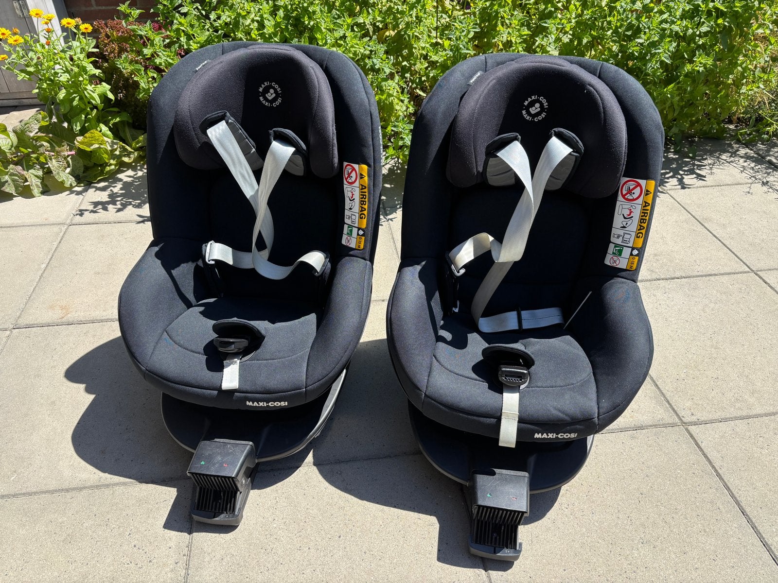 2x Maxi Cosi Pearl Pro2 +2x Maxi Cosi FamilyFix2 base Zwart, Ophalen, Verstelbare rugleuning, 9 t/m 18 kg, Maxi-Cosi