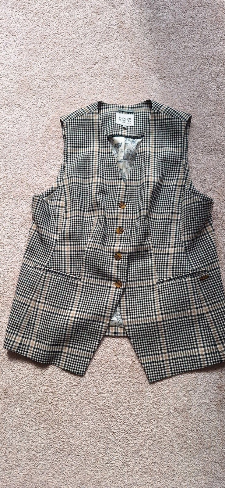 Scotch & Soda geruit gilet - Maat XL, Zwart, Maat 42/44 (L), Scotch & Soda, Ophalen of Verzenden