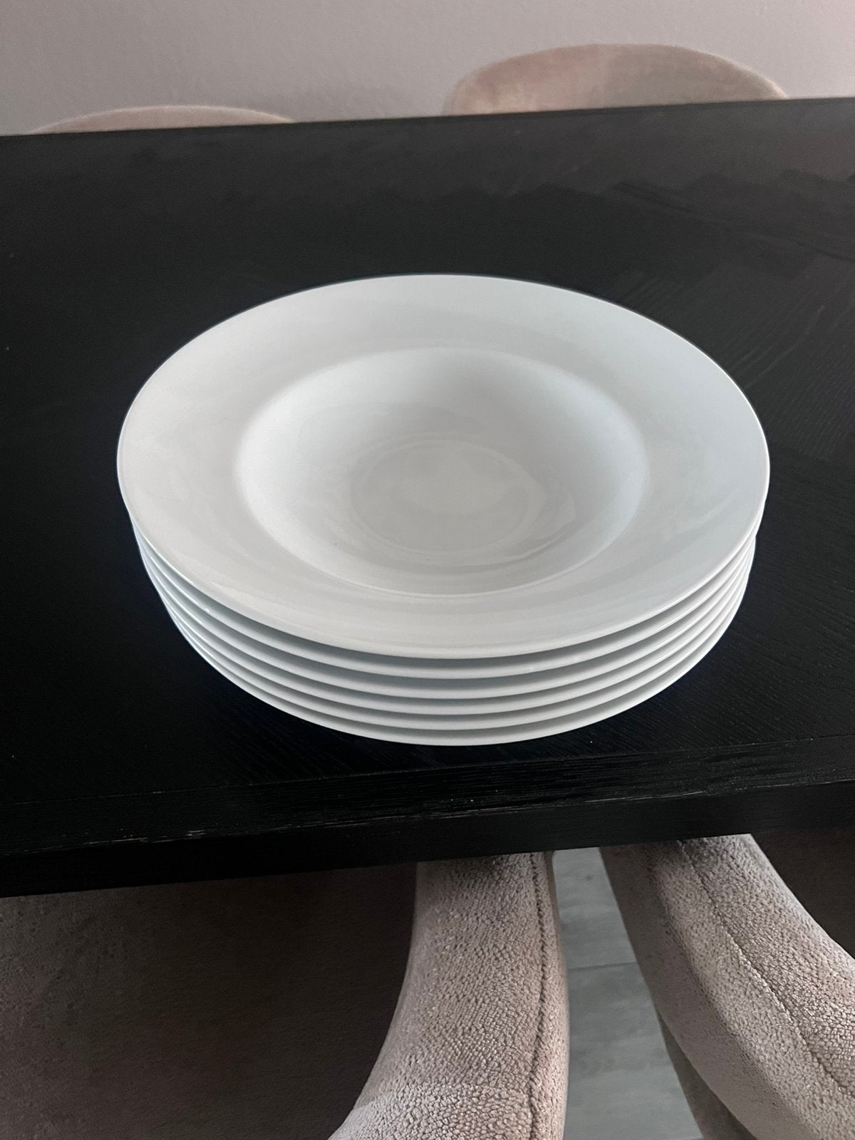 Witte pastaborden en soepborden, Huis en Inrichting, Ophalen, Zo goed als nieuw, Modern, Bord(en)