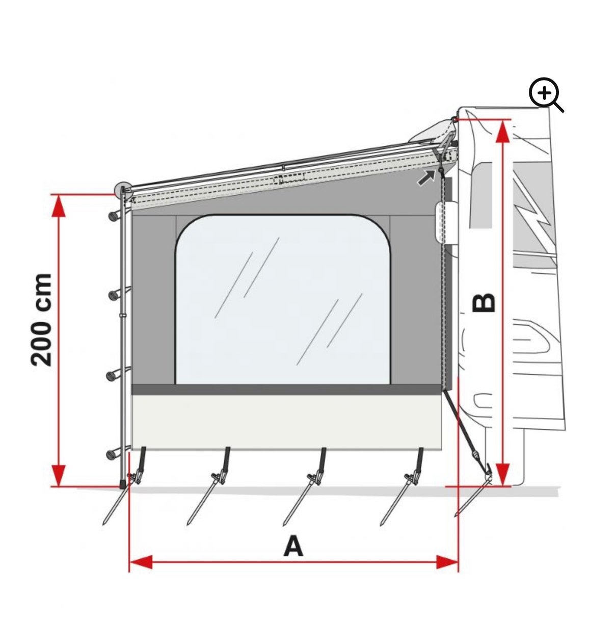 Fiamma side W Pro F 35 VW T5, Ophalen of Verzenden, Gebruikt