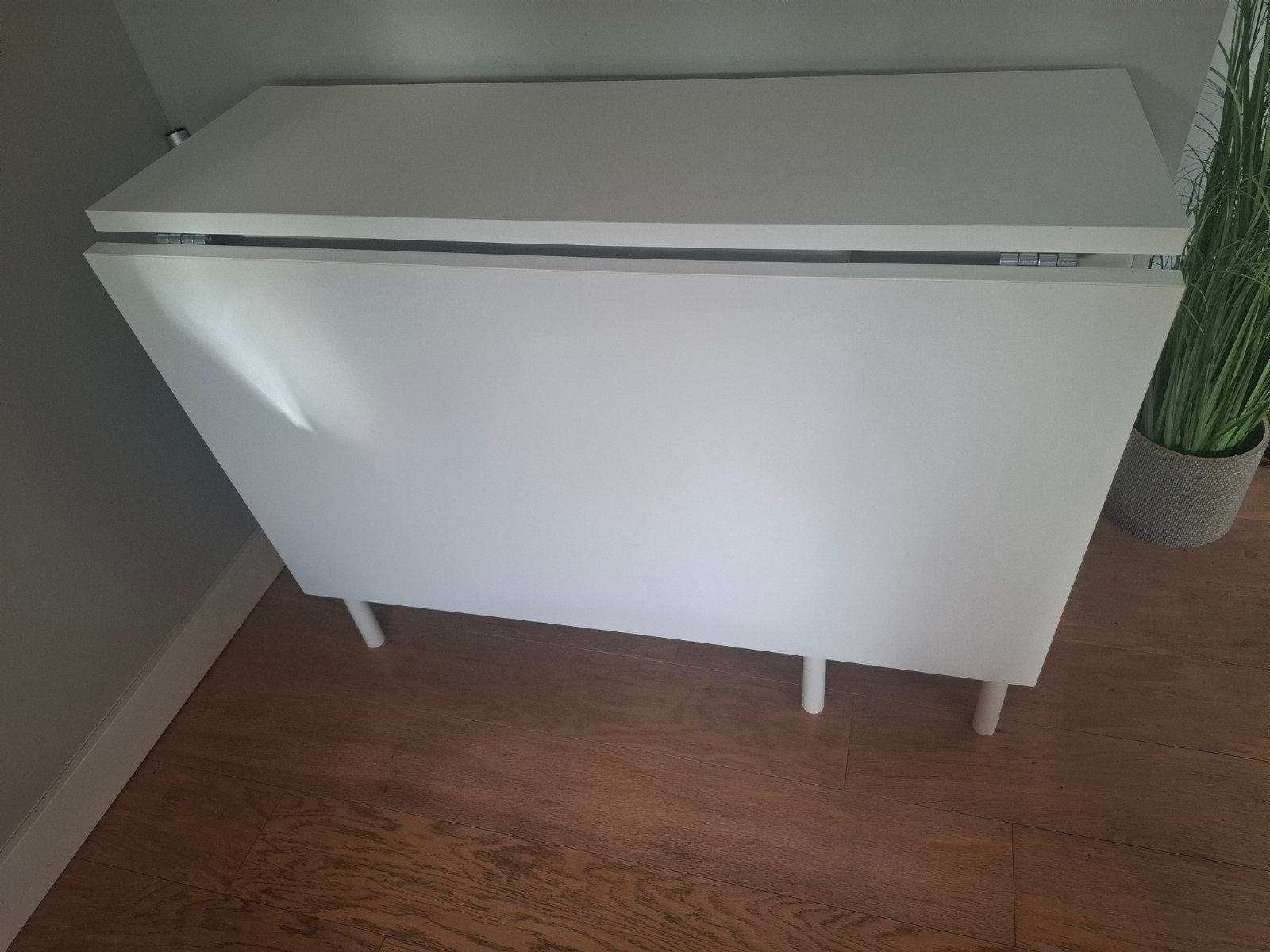 IKEA NORDEN Klaptafel: Wit, Inklapbaar, Compact en 4 stoelen, Ophalen, Overige materialen, 100 tot 150 cm, Modern, Scandinavisch, Functioneel