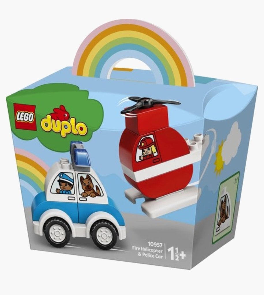 Lego Duplo My First Fire Helicopter and Police Car, Ophalen, Zo goed als nieuw, Compleet, Duplo