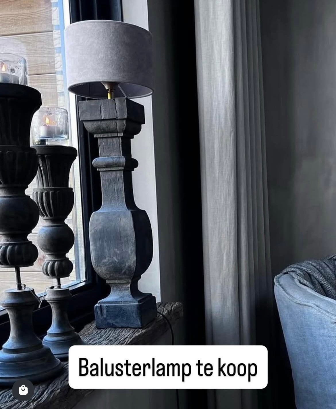 Balusterlamp met kap PMR, Ophalen of Verzenden, Zo goed als nieuw, Hout