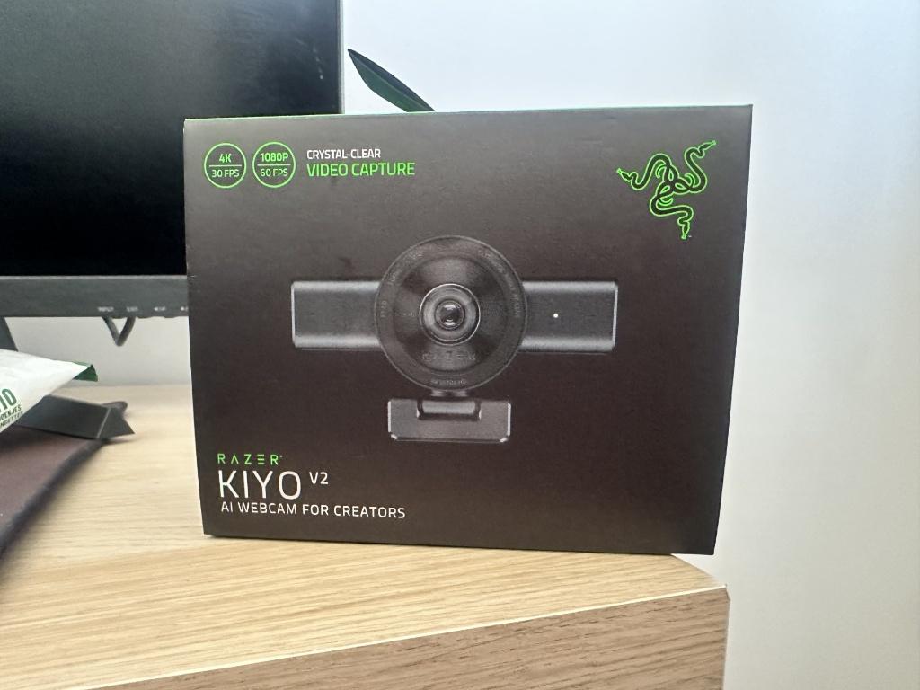 Razer Kiyo V2 4K Webcam + Doos Nieuwstaat, Computers en Software, Webcams, Ophalen, Monitorclip, MacOS, Zo goed als nieuw