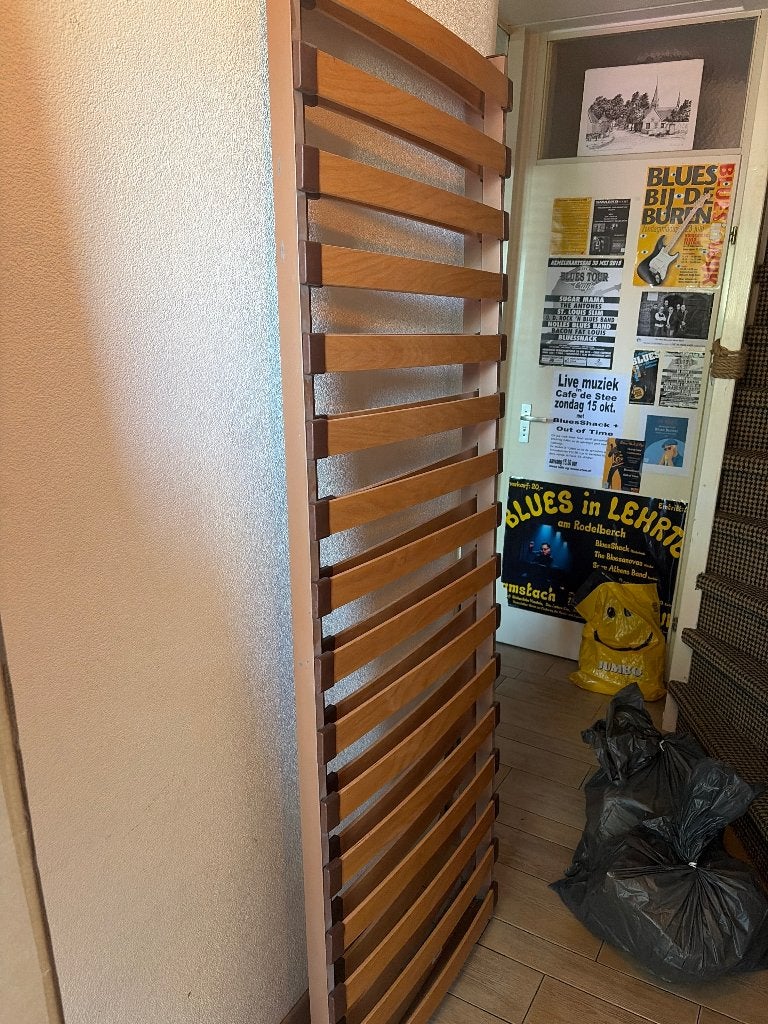 Gratis af te halen bed lattenbodems, Huis en Inrichting, Ophalen, Tweepersoons, 140 cm, Zo goed als nieuw