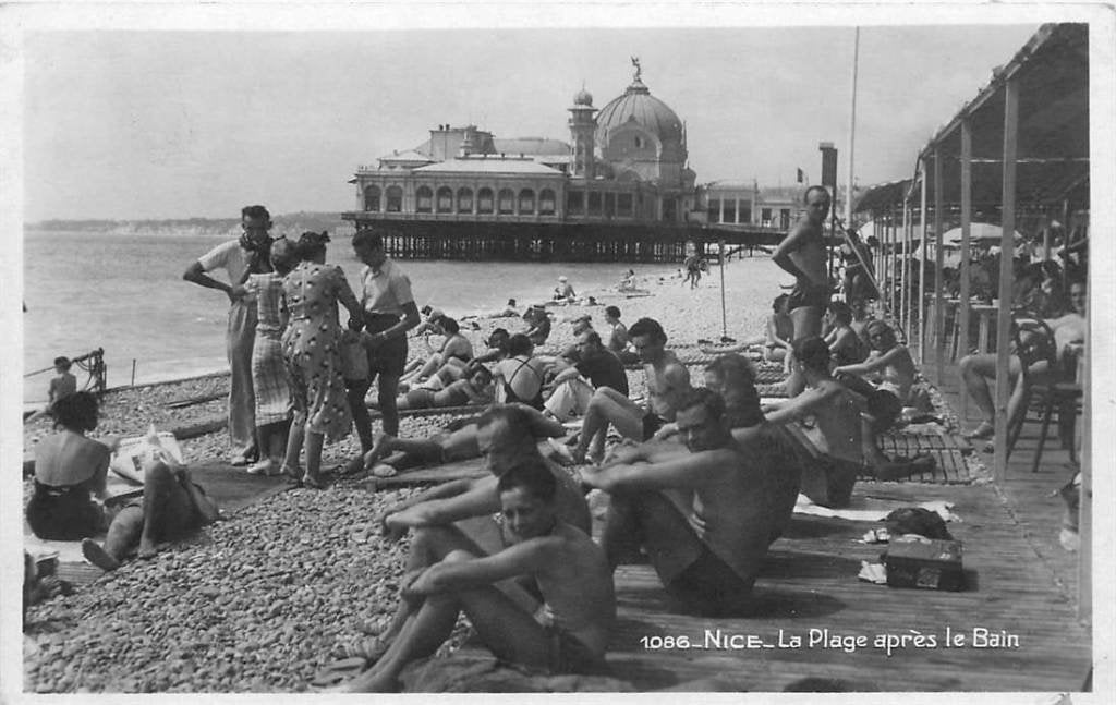 381-154-033 Nice La Plage apres de Bain, Verzenden, Voor 1920, Frankrijk
