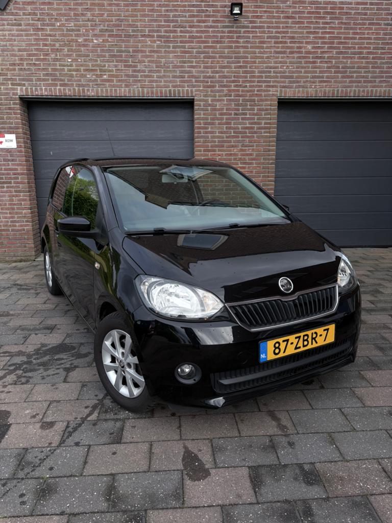 Skoda Citigo 1.0 T 55KW 2013 Zwart, Auto's, Voorwielaandrijving, Stof, 74 pk, 4 stoelen
