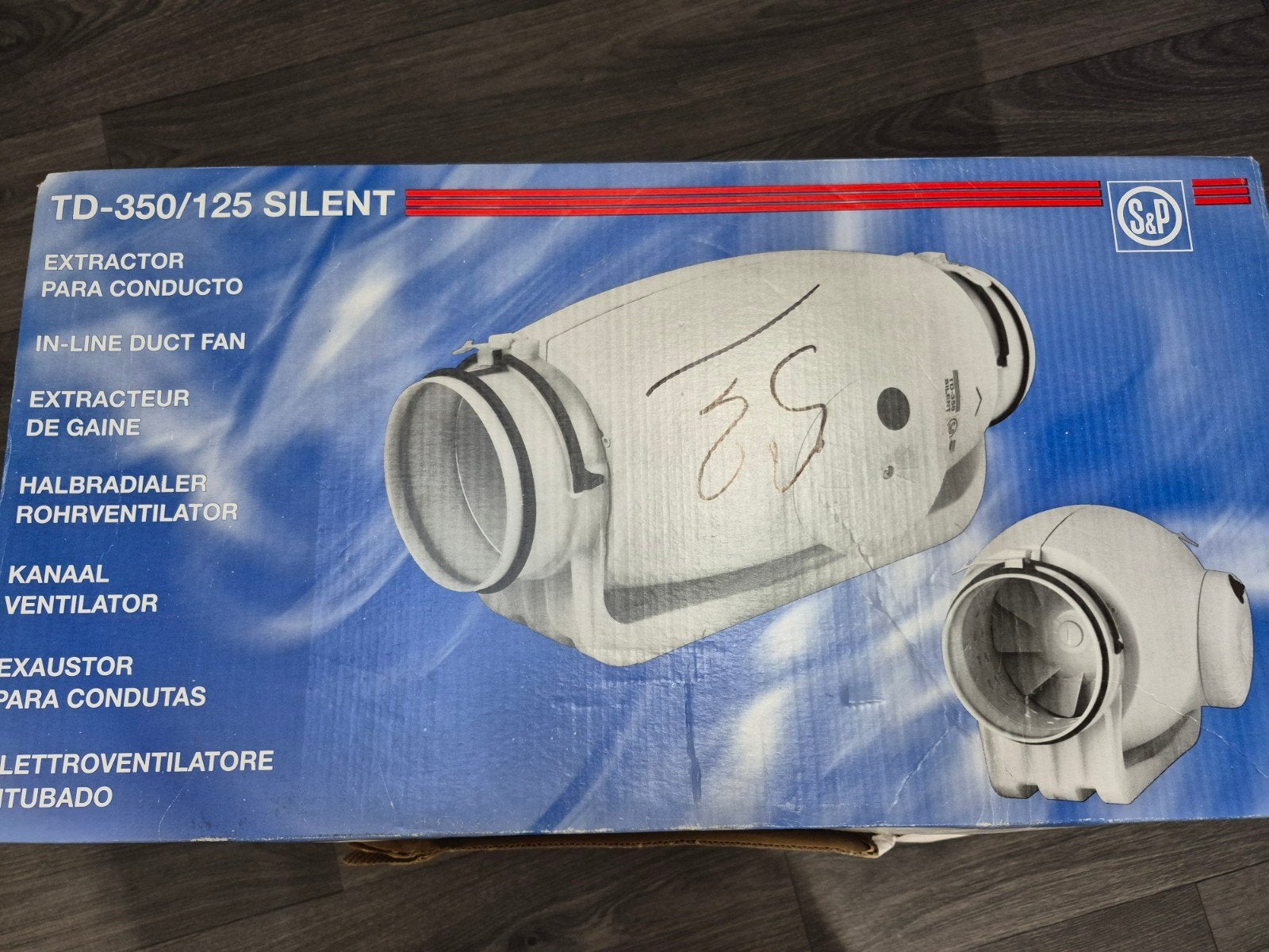 S&P TD-350/125 Silent kanaalventilator zonder nalooptimer, Doe-het-zelf en Verbouw, Ophalen, Nieuw, Ventilator