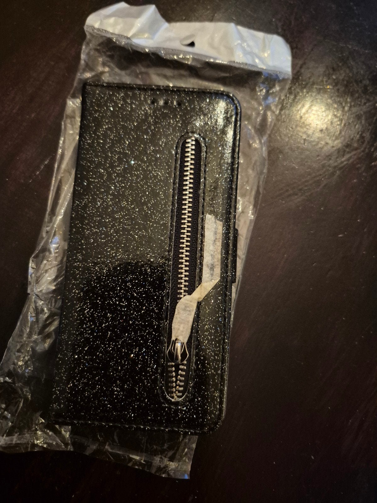 Samsung galaxy S20 glitterhoesje met portemonnee NIEUW, Galaxy S20, Zwart, Nieuw, Ophalen of Verzenden